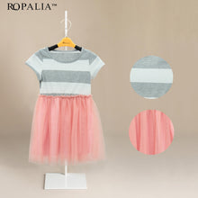 toddler-baby-2-10y-girls-short-sleeve-striped-tops-pleated-mini-dress-princess-dresses BBL