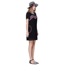 chiffon-women-dress-plus-size-ribbon-elegant-party-dress-short-sleeves-o-neck-loose-straight-offce-dress-vestido BBL