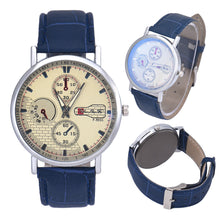 Retro Men's Leather Band Sport Analog Quartz Watch Simple Business Military Wristwatches Classics Dress Watches OC8