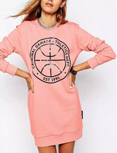 Trendy Ball & Letter Print Pink Long Pullover Sweatshirt Women's O neck Long Sleeve Casual Jumper Hoodies Sweats Tops