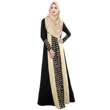 ukraine-fashion-women-muslim-maxi-dress-contrastcolor-patchwork-long-sleeve-abaya-kaftan-islamic-indonesia-robe-long-dress BBL