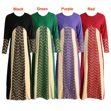 ukraine-fashion-women-muslim-maxi-dress-contrastcolor-patchwork-long-sleeve-abaya-kaftan-islamic-indonesia-robe-long-dress BBL
