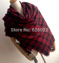 VALENTINE'S DAY GIFT Checked Plaid Wendeschal Blogger Karo Favor Tartan Scarf Wrap Shawl Plaid Cozy Checked Blanket Over Size