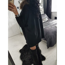 Vestido De Festa Dress Rabbit Hair O-Neck Mini Dress Loose Casual Dresses Vestidos Plus Size GV496