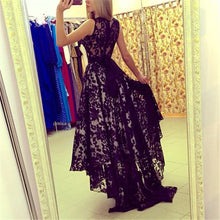 Vestidos Longs Black And White Sexy Women Sleeveless Prom Ball Party Long Maxi Long Lace Dress Q0081