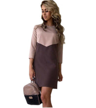 Vestidos Plus Size Women Sexy Casual Patchwork Mini Dress O-Neck Three Quarter Sleeve Bodycon Dress GV397