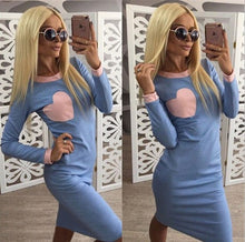 Vestidos Women Bodycon Dress Casual Patchwork Slim O-Neck Long Sleeve Dresses Elegant Office Dress GV312