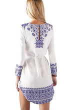 Vestidos Women Casual Floral Print Long Sleeve O-neck Women Dress Beach Outfits Mini Dress J3141