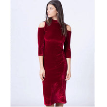 Vintage Burgundy Turtleneck off the shoulder Velvet Dress Women Vestido robe elbise zomer jurken Dresses