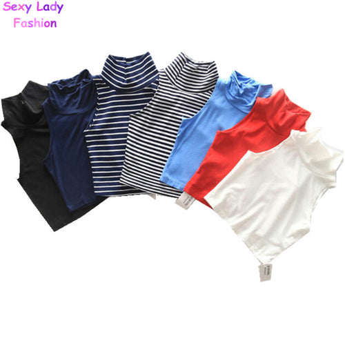 Vintage Turtleneck Short Bare Midriff Tanks Crop Top American Apparel Sleeveless Tee Tops ropa mujer camisetas femme 7 colors
