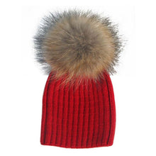 warm-child-baby-girls-boys-knitted-woolen-natural-crochet-ski-kids-beanies-caps-raccoon-fur-pom-bobble-hats BBL
