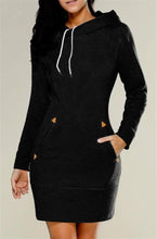 Warm Hooded Dresses Pocket Long Sleeved Casual Mini Dress Sportwear Women Clothings LX130