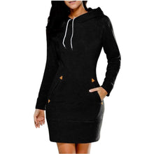 Warm Hooded Dresses Pocket Long Sleeved Casual Mini Dress Sportwear Women Clothings LX130