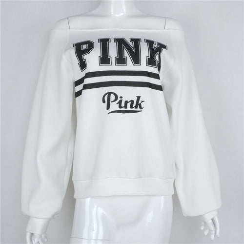 White Hoody Pink Hoodies Women's Tracksuits Svits Strapless Hoodie Sweatshirt Women Sudaderas Mujer Truien Dames