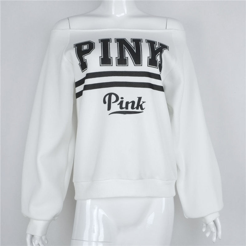 White Hoody Pink Hoodies Women's Tracksuits Svits Strapless Hoodie Sweatshirt Women Sudaderas Mujer Truien Dames