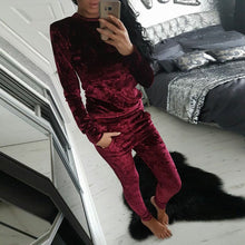 Warm Tracksuit Sets Velvet Long Sleeve Sportsuit Women 2 piece Slim Pants Suits + Hoodies Set Plus Size