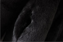 Woman Black Long Hairy Shaggy Faux Fur Coat Lapel Long Sleeve Fuzzy Loose Jacket Outerwear