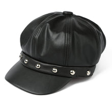 woman-rivets-black-pu-leather-peaked-cap-solid-newsboy-cap-cabbie-boina-fall-cap-sports-snapback-hat-with-visor-for-women BBL
