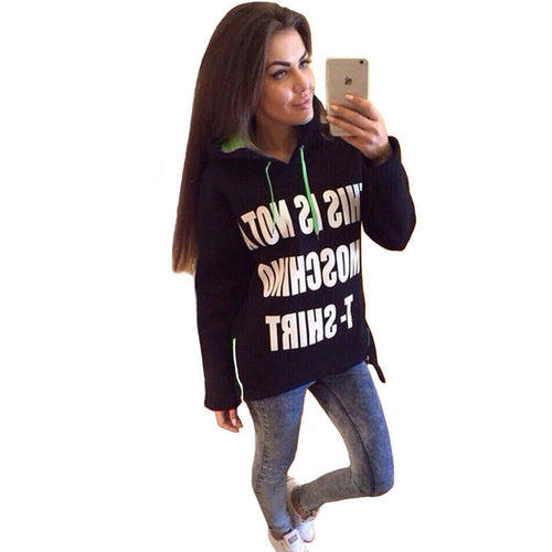 Women Hoodies Casual Loose Sport Irregular Hem Letter Print Hoodies Full Sleeve Zipper Up Hooded Sweatshirts M0400