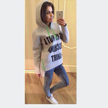 Women Hoodies Casual Loose Sport Irregular Hem Letter Print Hoodies Full Sleeve Zipper Up Hooded Sweatshirts M0400