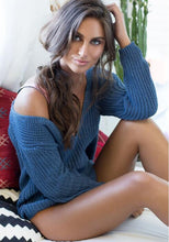 Women Sweaters Warm Sweater 3 Color Loose Sexy Long Sleeve V-neck Solid Sweater Pullovers GV390