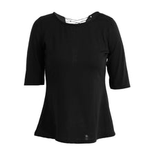 women-black-t-shirt-lace-up-tunic-top-half-sleeves-t-shirt-feminina-split-hem-slim-casual-tee-womens-tops-fashion BBL