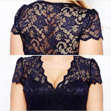 women-blue-lace-style-short-sleeve-party-bodycon-dress-ladies-knee-length-v-neck-plus-size-dreeses-py1 BBL