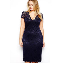 women-blue-lace-style-short-sleeve-party-bodycon-dress-ladies-knee-length-v-neck-plus-size-dreeses-py1 BBL