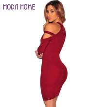 women-bodycon-dress-cut-out-shoulder-long-sleeve-choker-turtle-neck-stretchy-dress-sexy-party-dress-black-army-green-red-clothes BBL