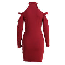 women-bodycon-dress-cut-out-shoulder-long-sleeve-choker-turtle-neck-stretchy-dress-sexy-party-dress-black-army-green-red-clothes BBL