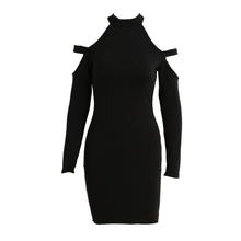 women-bodycon-dress-cut-out-shoulder-long-sleeve-choker-turtle-neck-stretchy-dress-sexy-party-dress-black-army-green-red-clothes BBL