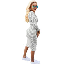 women-bodycon-dress-stripe-pattern-side-split-long-sleeve-dresses-v-neck-hollow-out-sexy-club-dress-vestido BBL