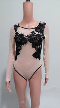 Women Bodysuit Sexy Lace Embroidery Mesh Body Top Long Sleeve Combinaison Femme Bodycon Jumpsuit Plus Size Slim Overalls