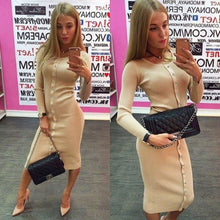 women-button-long-sweater-dress-slim-ribbed-bodycon-dresses-elastic-skinny-split-dress-brief-knitted-dress-vestidos BBL