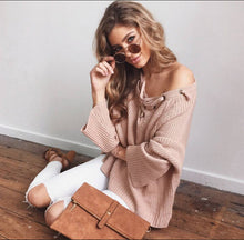 Women Casual Sweater Knitted Sweater Women Knitted Sweater 5 Colors Sexy Lace Up Cross Pullover GV354