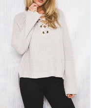 Women Casual Sweater Knitted Sweater Women Knitted Sweater 5 Colors Sexy Lace Up Cross Pullover GV354