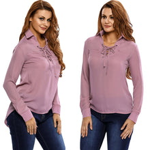 women-chiffon-blouses-lace-cross-turn-down-collar-long-sleeve-pullover-casual-tops-pink-women-tops-and-blouses-new-fashion BBL