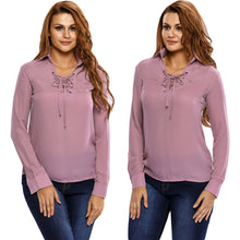 women-chiffon-blouses-lace-cross-turn-down-collar-long-sleeve-pullover-casual-tops-pink-women-tops-and-blouses-new-fashion BBL