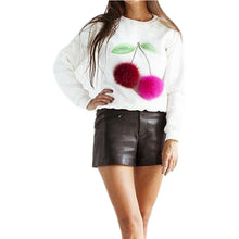 Women Colorful Plush Ball Sweatshirts Hoodies Lady Long Sleeve O-Neck Sweatshirts Novelty Russian Women Hoody GV361