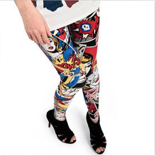 Women Comic Leggings Cartoon Printed Leggins Plus Size Stretch Girls Legging Punk Rock Leggin Disco Pants Evening Clubwear