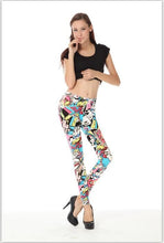 Women Comic Leggings Cartoon Printed Leggins Plus Size Stretch Girls Legging Punk Rock Leggin Disco Pants Evening Clubwear