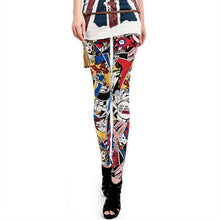 Women Comic Leggings Cartoon Printed Leggins Plus Size Stretch Girls Legging Punk Rock Leggin Disco Pants Evening Clubwear