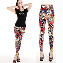Women Comic Leggings Cartoon Printed Leggins Plus Size Stretch Girls Legging Punk Rock Leggin Disco Pants Evening Clubwear