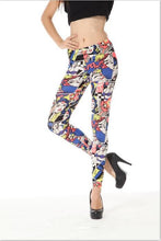 Women Comic Leggings Cartoon Printed Leggins Plus Size Stretch Girls Legging Punk Rock Leggin Disco Pants Evening Clubwear