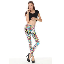 Women Comic Leggings Cartoon Printed Leggins Plus Size Stretch Girls Legging Punk Rock Leggin Disco Pants Evening Clubwear