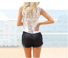 Women Embroidery Lace Tank Top Sexy Vest Chiffon Shirt Blouse Blusa Feminina Sleeveless Hollow Out White Plus Size Tops J3292