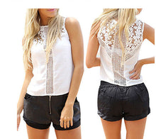 Women Embroidery Lace Tank Top Sexy Vest Chiffon Shirt Blouse Blusa Feminina Sleeveless Hollow Out White Plus Size Tops J3292
