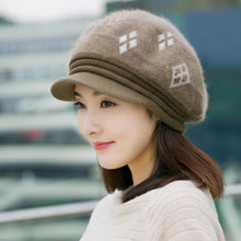 women-faux-rabbit-hair-knitted-beanie-visor-baggy-warm-crochet-slouch-cap-fur-pompom-bonnet-femme-hats-for-women-gorros BBL