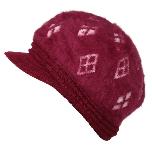 women-faux-rabbit-hair-knitted-beanie-visor-baggy-warm-crochet-slouch-cap-fur-pompom-bonnet-femme-hats-for-women-gorros BBL
