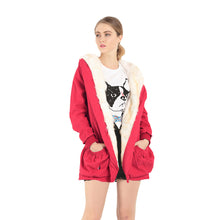 women-fluffy-hooded-coat-jacket-faux-fur-lining-collar-parka-zip-drawstring-waist-pocket-manteau-femme-hiver-long-thick-outwear BBL